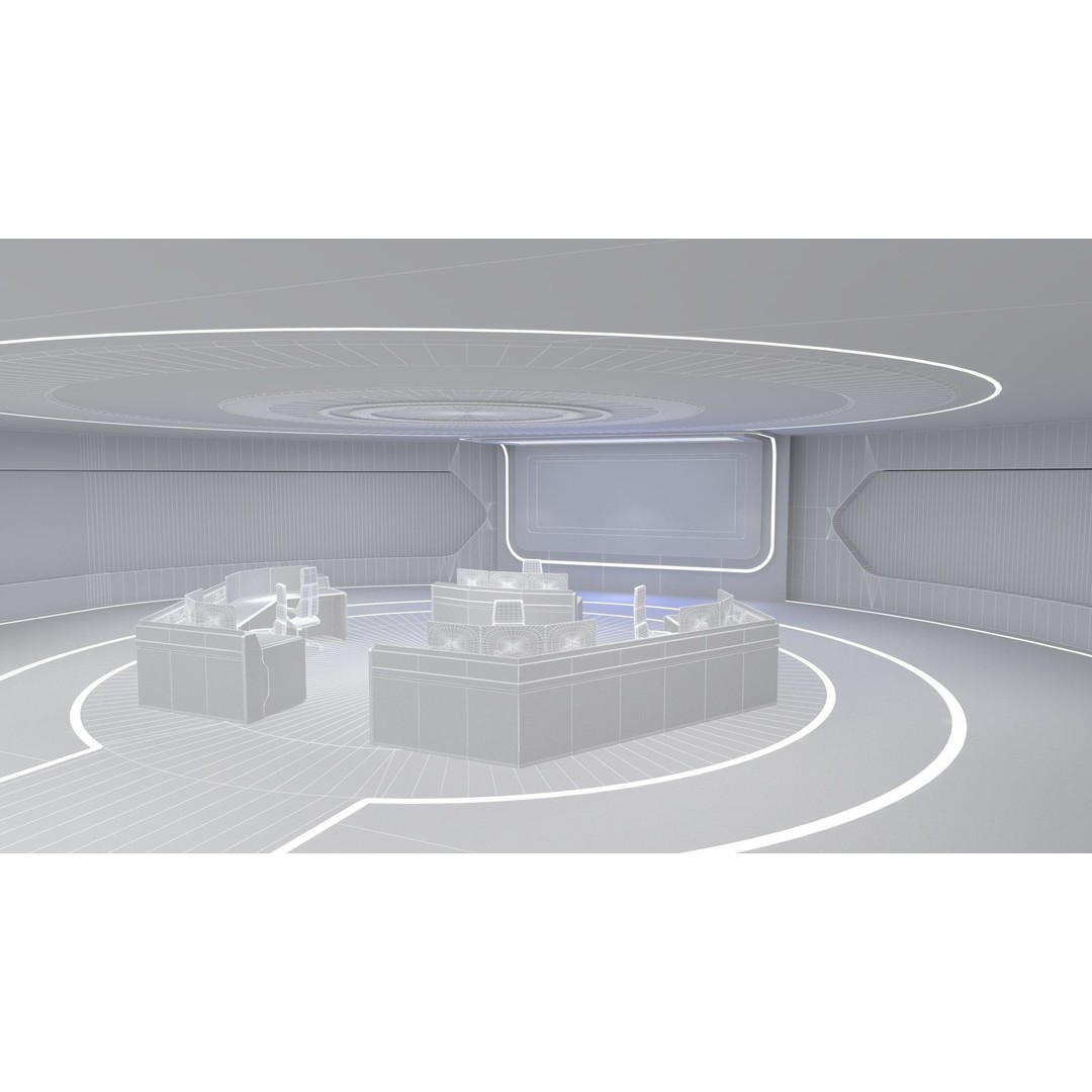 Futuristic Exhibition Hall 3D Model – High Poly Architectural Asset, FBX - View 20