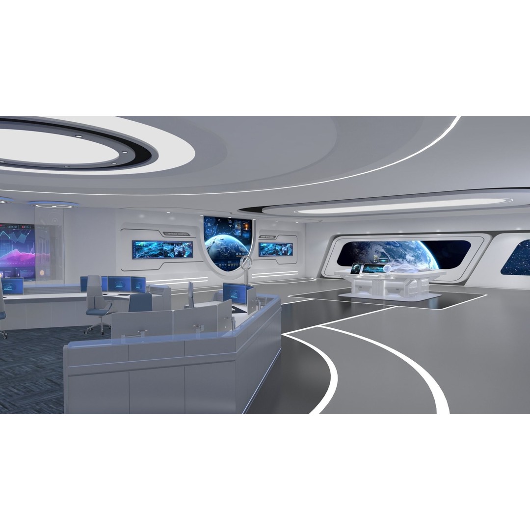 Futuristic Exhibition Hall 3D Model – High Poly Architectural Asset, FBX - View 4