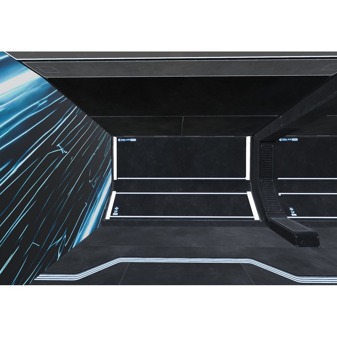 Sci-Fi Tunnel Showroom 3D Model – Low Poly Racing Car Exhibition - View 11