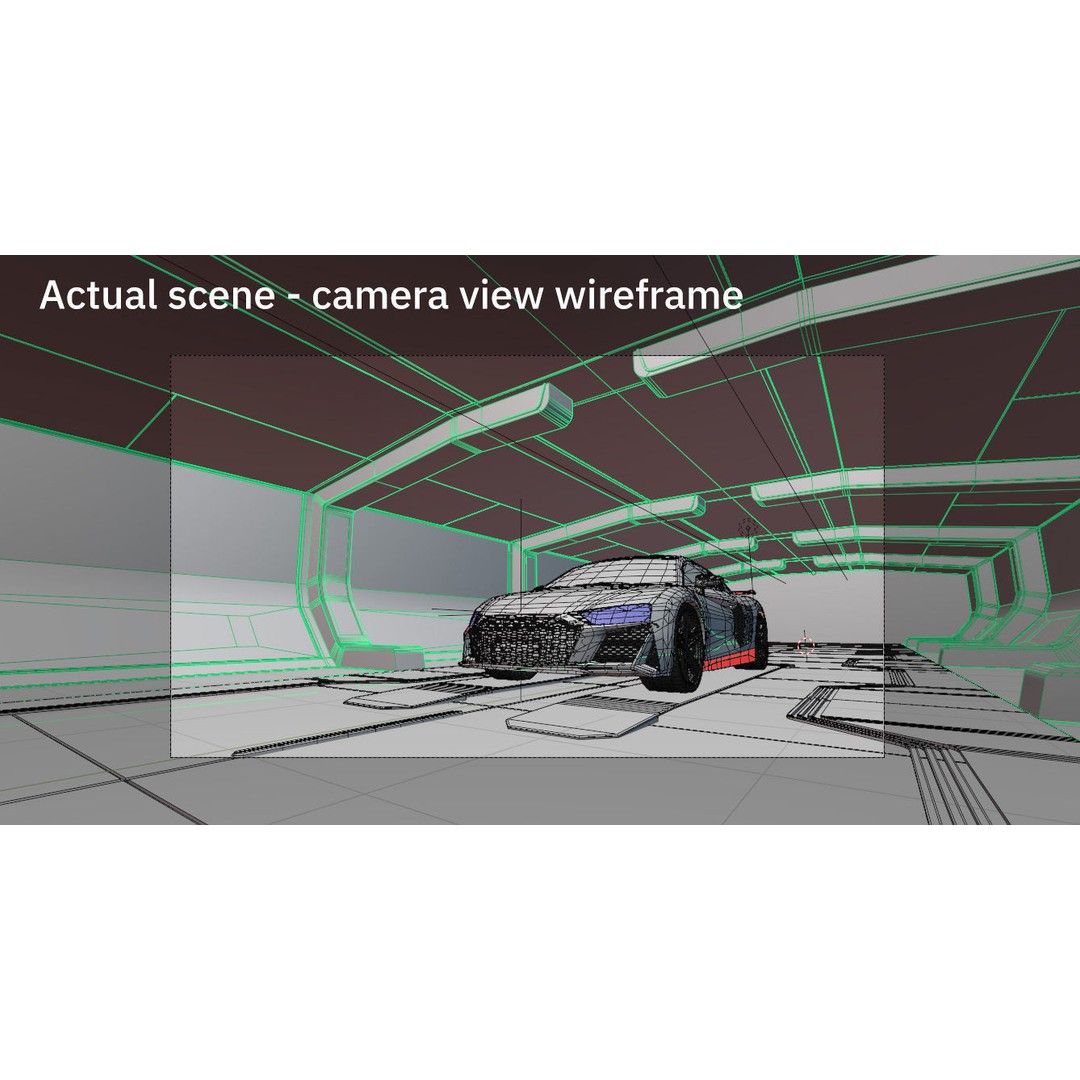 Sci-Fi Tunnel Showroom 3D Model – Low Poly Racing Car Exhibition - View 4