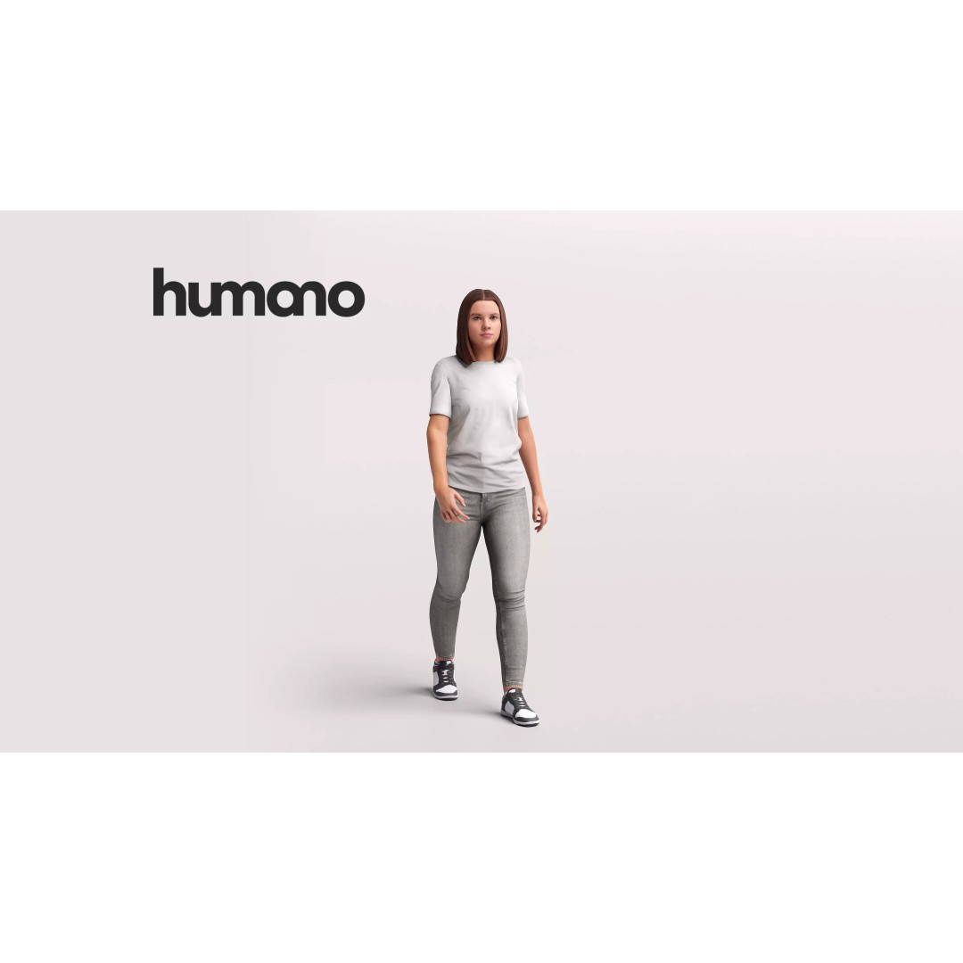 Humano Woman 3D Model – Realistic Walking Character, FBX, PBR - View 2
