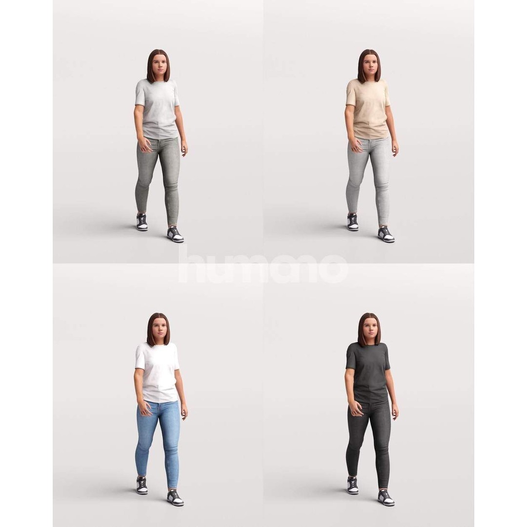 Humano Woman 3D Model – Realistic Walking Character, FBX, PBR - View 3