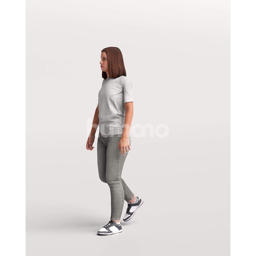Humano Woman 3D Model – Realistic Walking Character, FBX, PBR - View 9