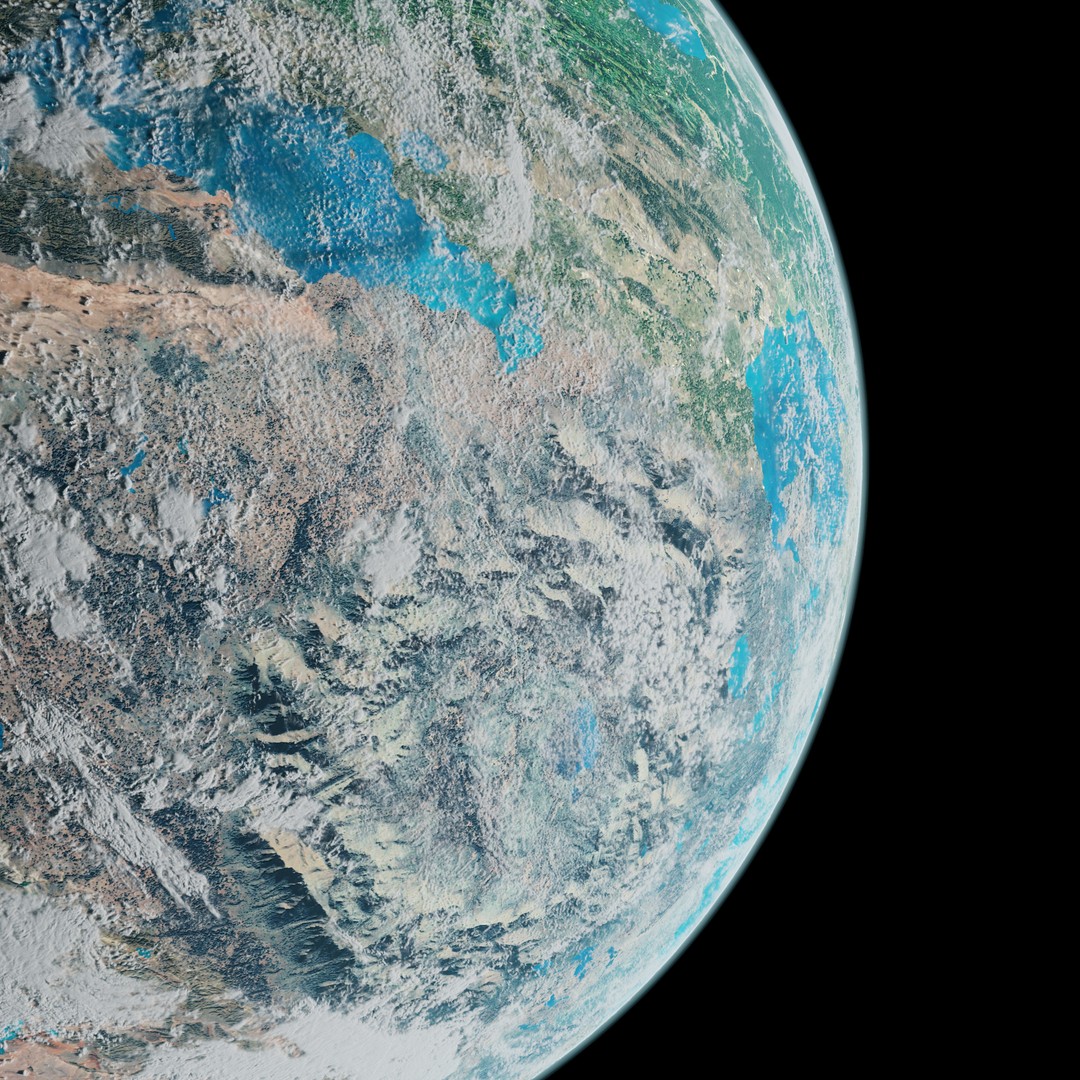 Terran Planet 3D Model – Jungle Planet Texture, 16k Resolution - View 12