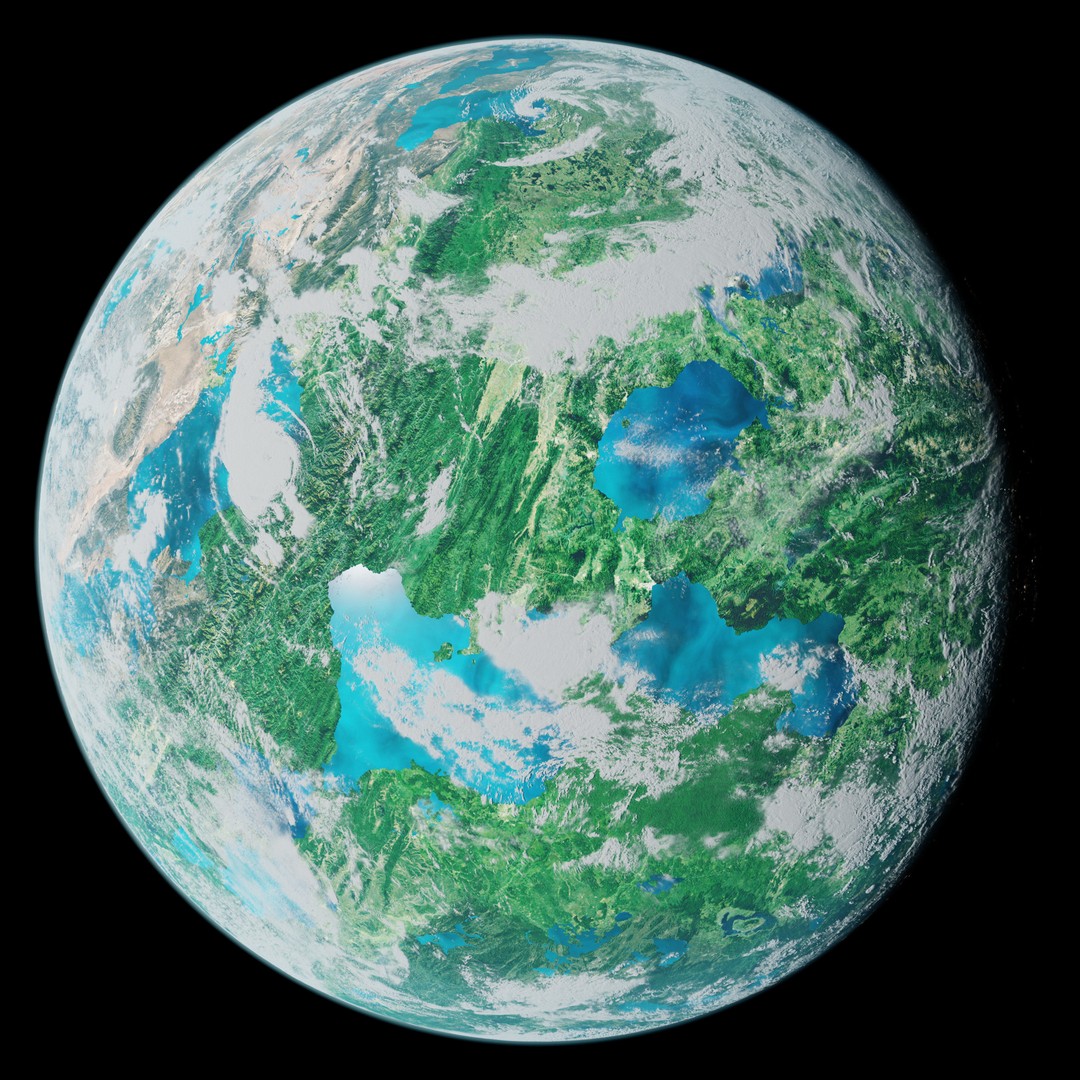 Terran Planet 3D Model – Jungle Planet Texture, 16k Resolution - View 13