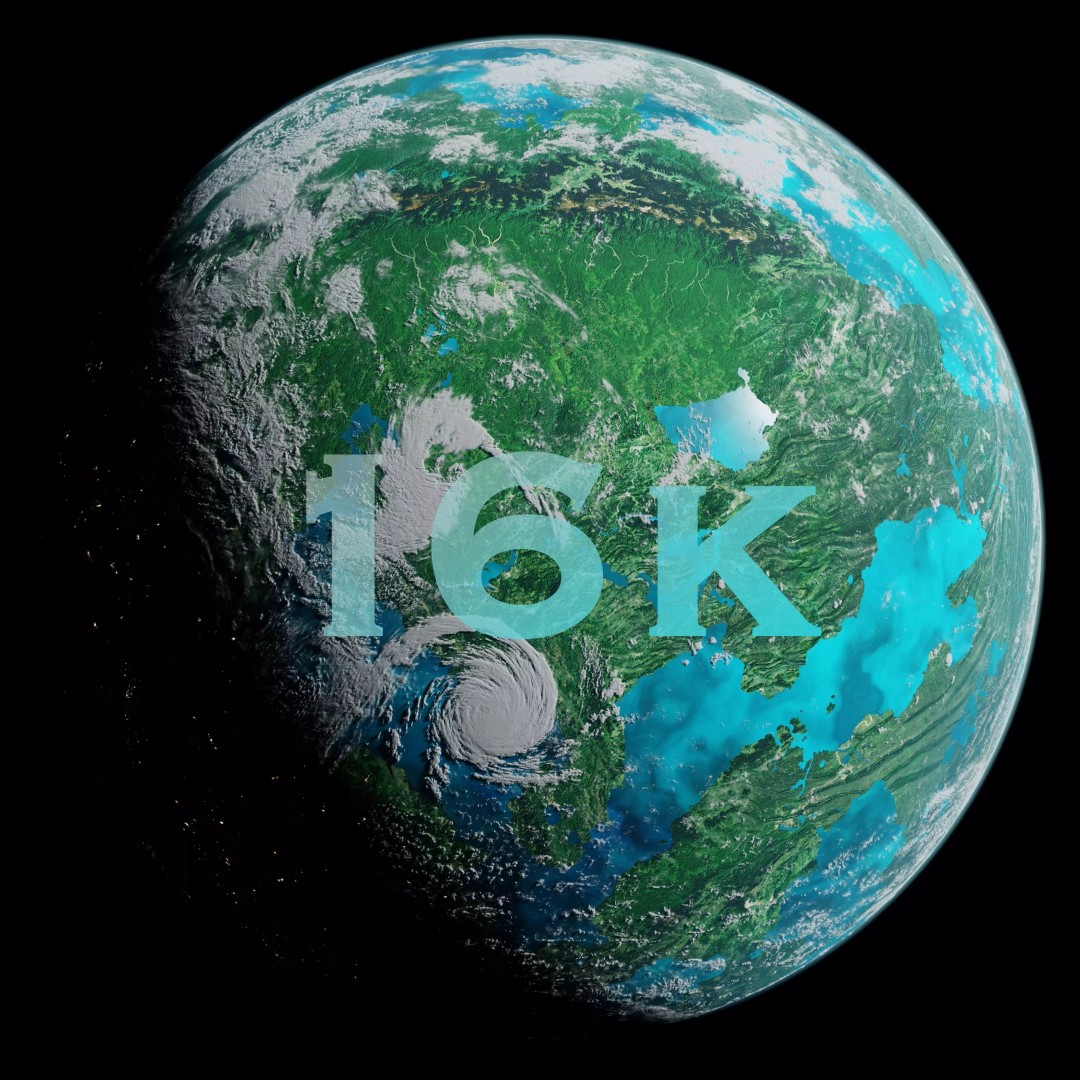 Terran Planet 3D Model – Jungle Planet Texture, 16k Resolution - View 2