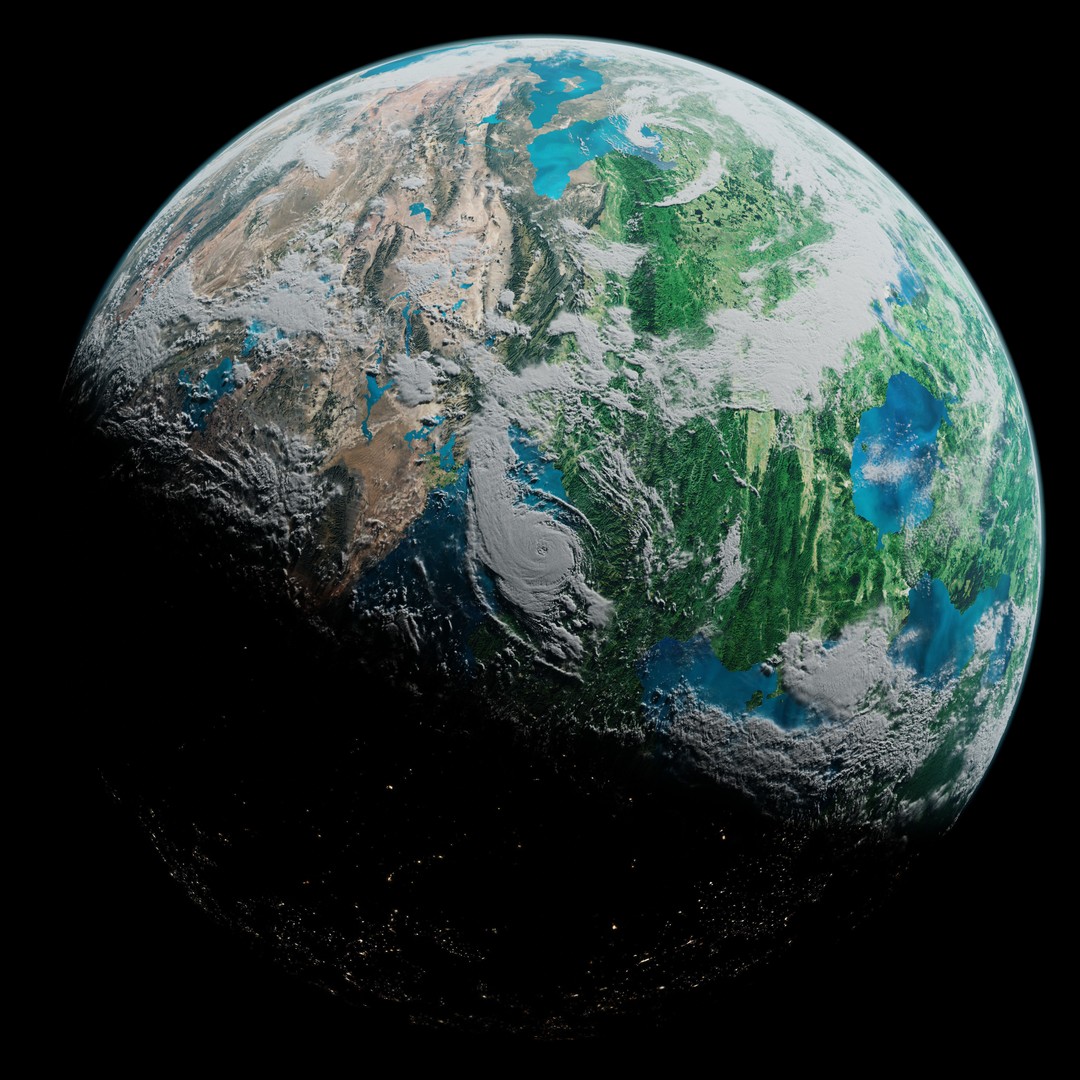 Terran Planet 3D Model – Jungle Planet Texture, 16k Resolution - View 7