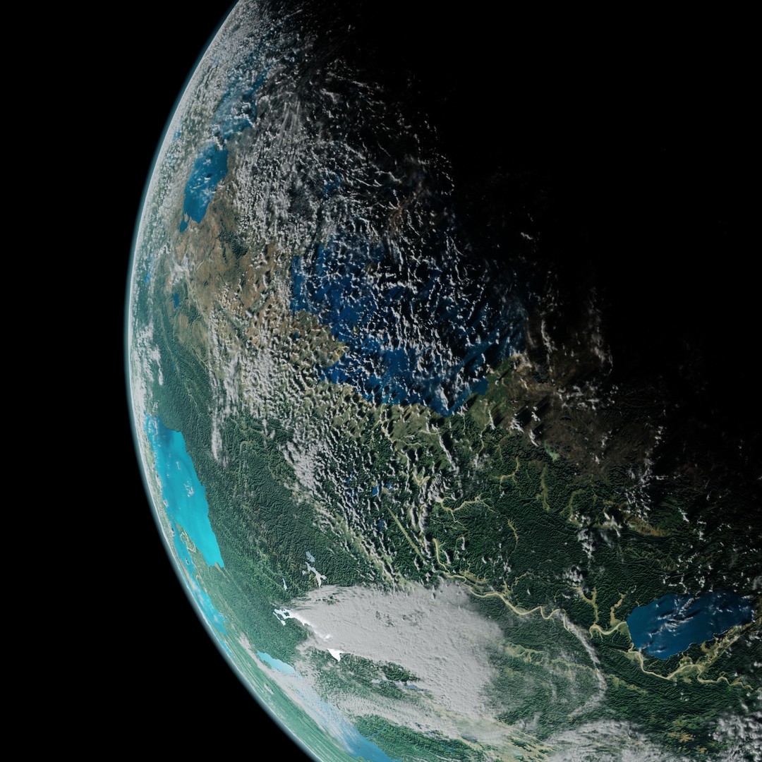 Terran Planet 3D Model – Jungle Planet Texture, 16k Resolution - View 8