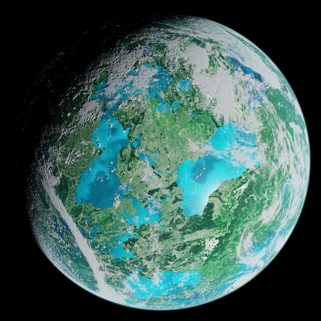 Terran Planet 3D Model – Jungle Planet Texture, 16k Resolution - View 9