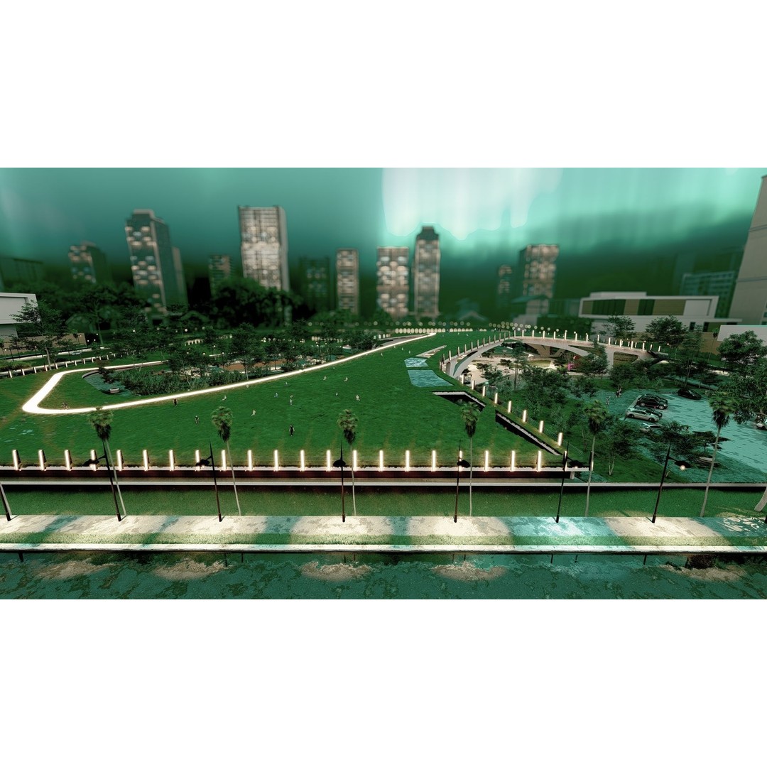 Organic Architecture Park 3D Model – Contemporary Landscape Design, FBX - View 10