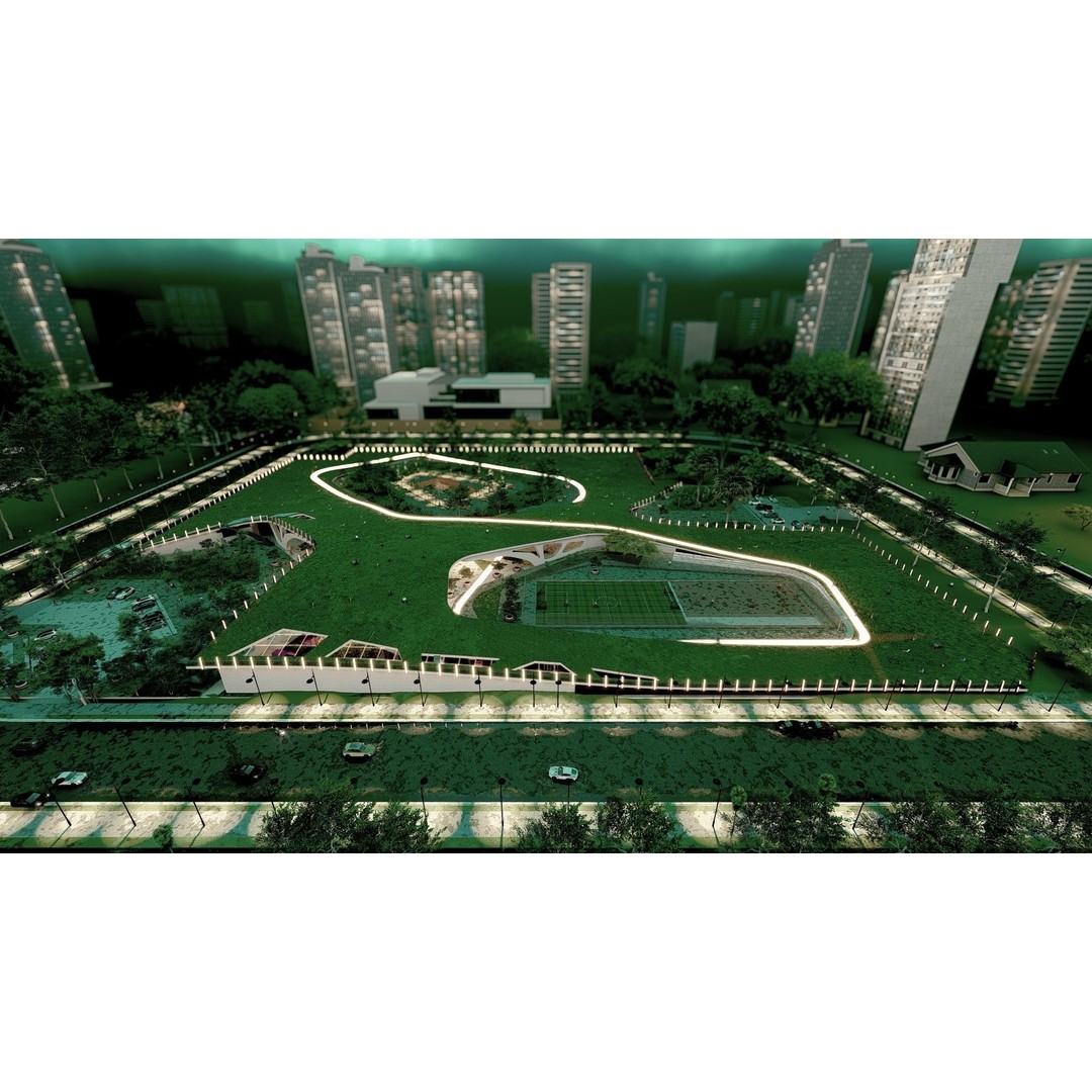 Organic Architecture Park 3D Model – Contemporary Landscape Design, FBX - View 11