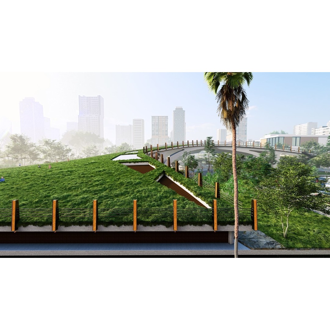 Organic Architecture Park 3D Model – Contemporary Landscape Design, FBX - View 12