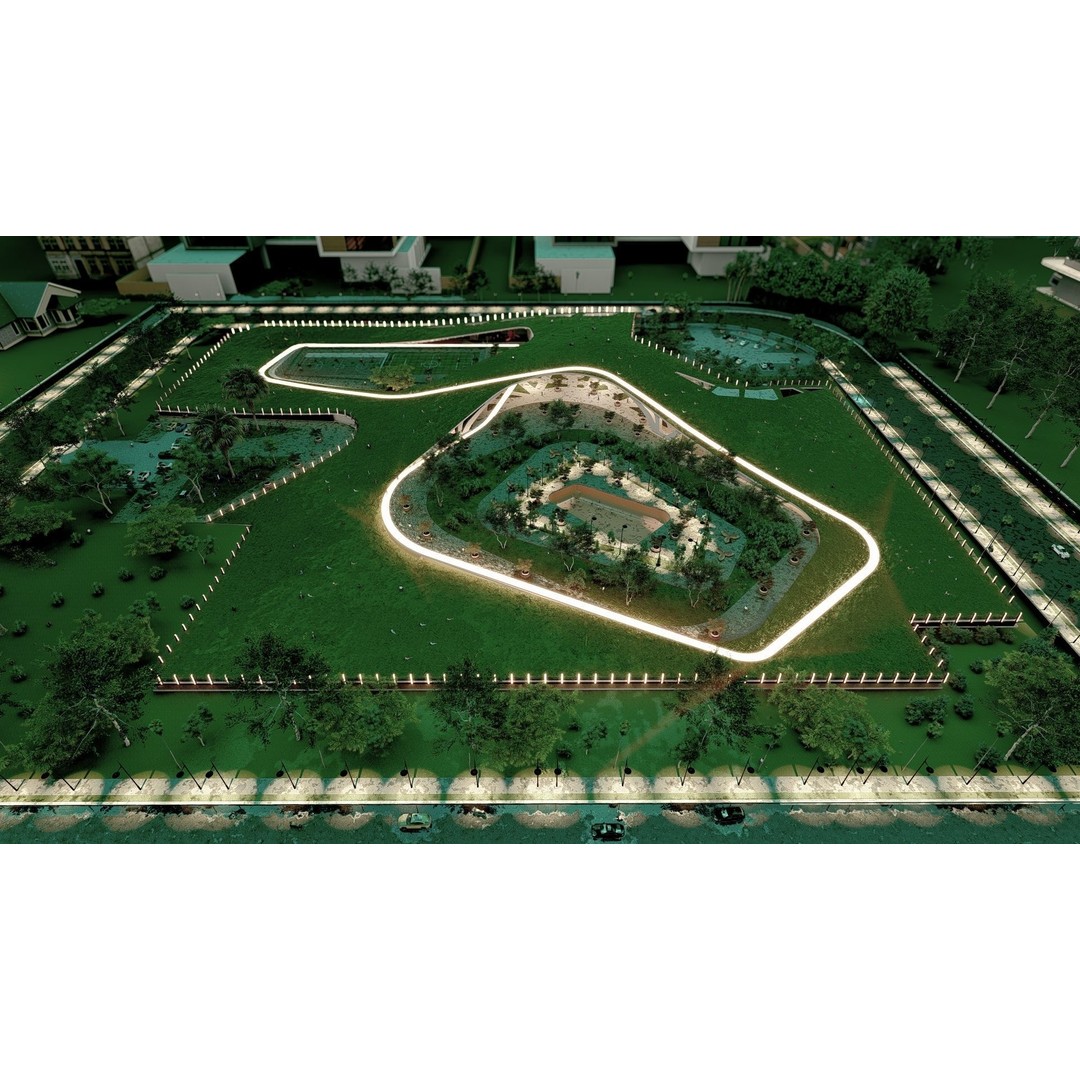 Organic Architecture Park 3D Model – Contemporary Landscape Design, FBX - View 13