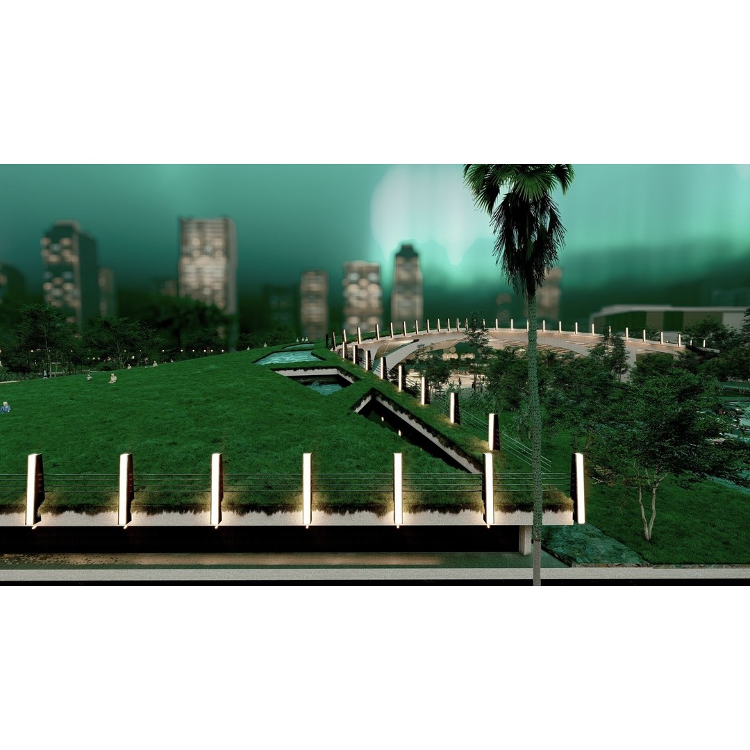 Organic Architecture Park 3D Model – Contemporary Landscape Design, FBX - View 14