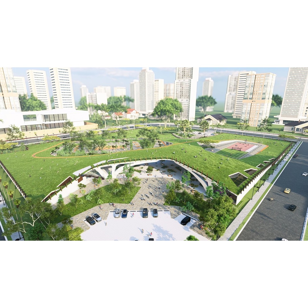 Organic Architecture Park 3D Model – Contemporary Landscape Design, FBX - View 15