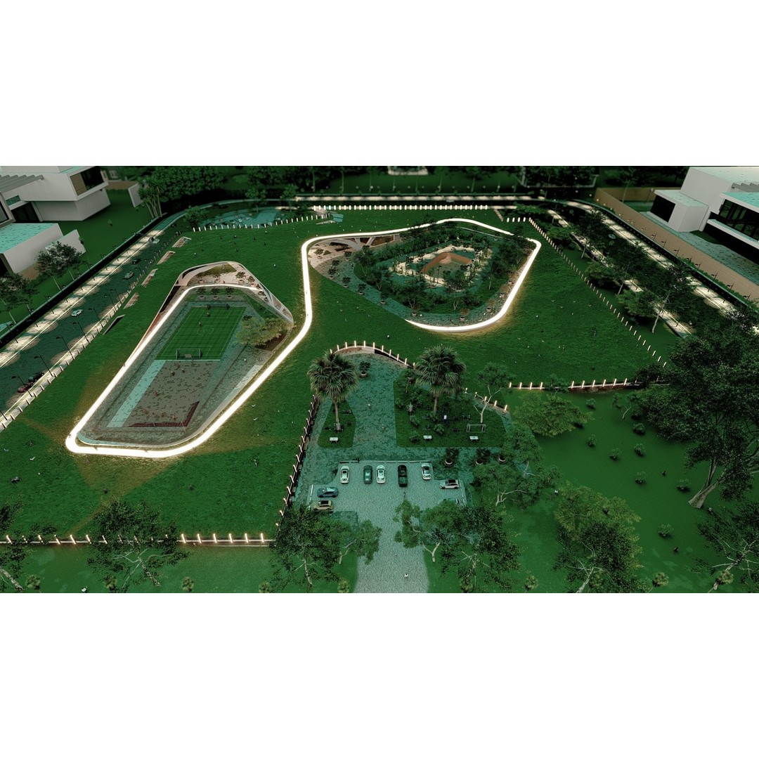 Organic Architecture Park 3D Model – Contemporary Landscape Design, FBX - View 16