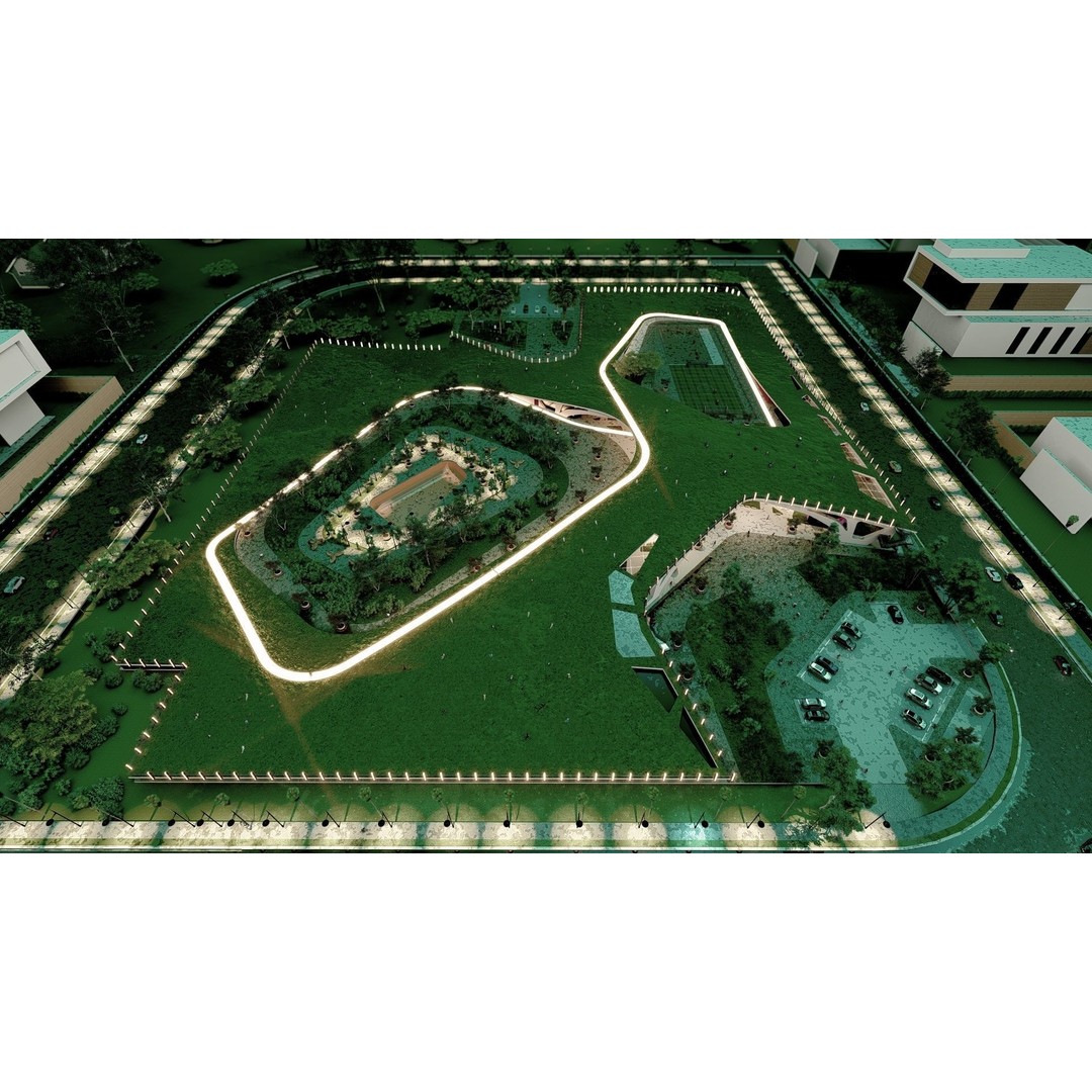 Organic Architecture Park 3D Model – Contemporary Landscape Design, FBX - View 17