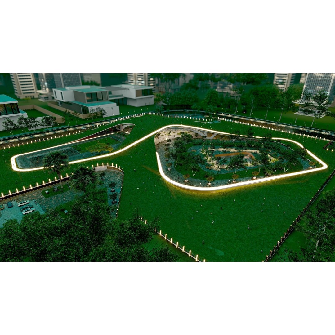 Organic Architecture Park 3D Model – Contemporary Landscape Design, FBX - View 18