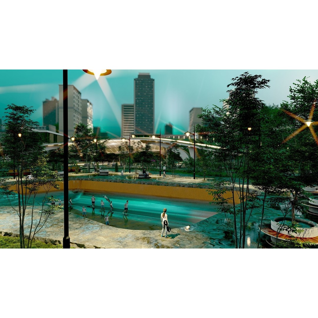 Organic Architecture Park 3D Model – Contemporary Landscape Design, FBX - View 19