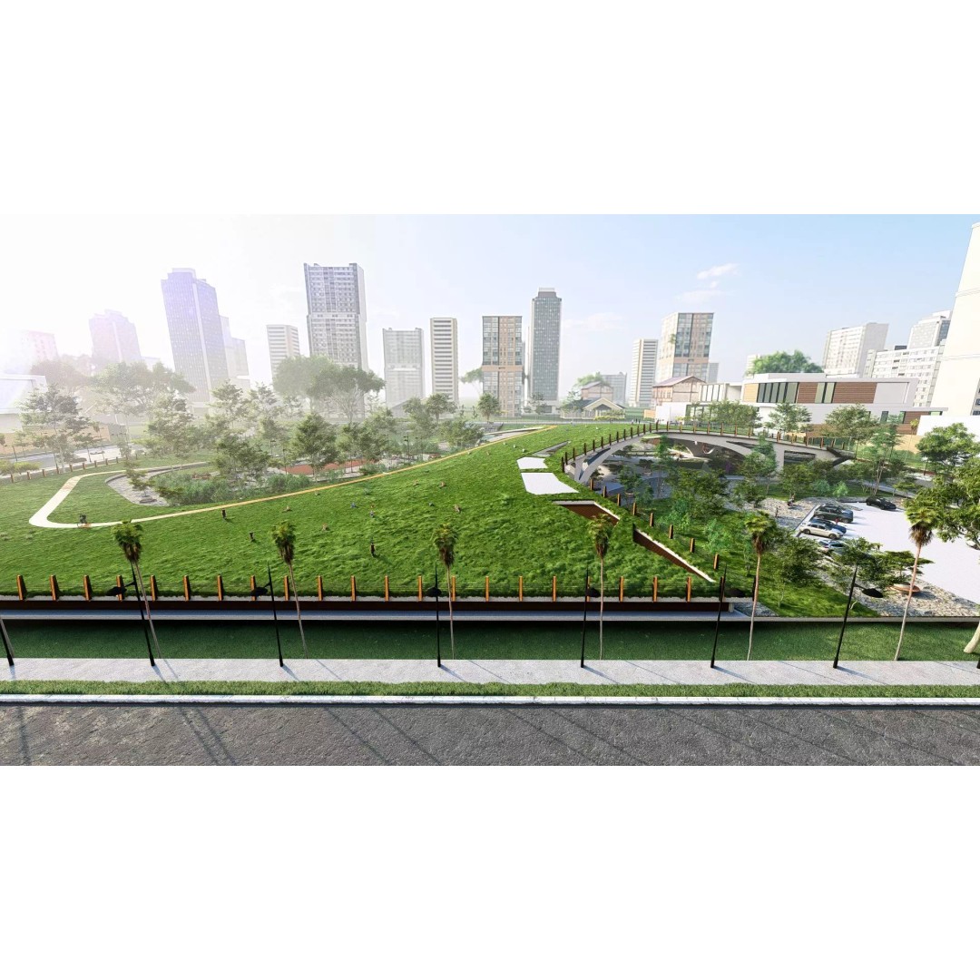Organic Architecture Park 3D Model – Contemporary Landscape Design, FBX - View 2