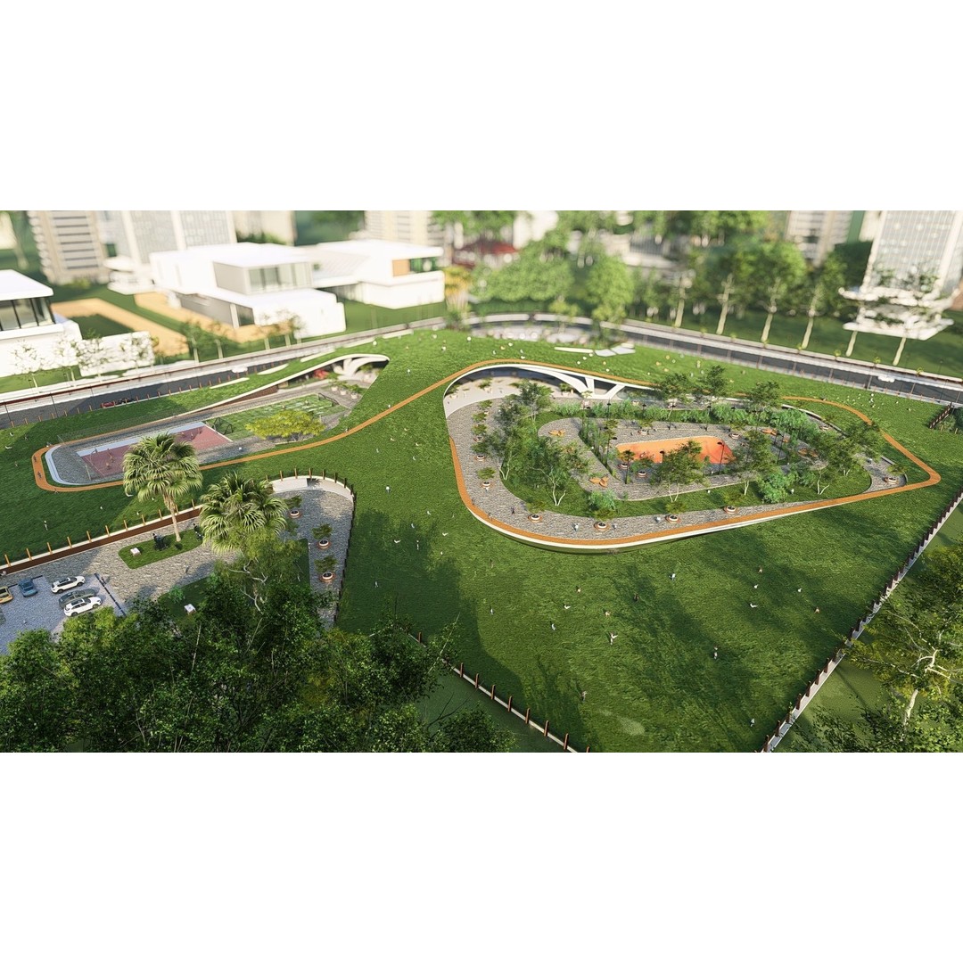 Organic Architecture Park 3D Model – Contemporary Landscape Design, FBX - View 20