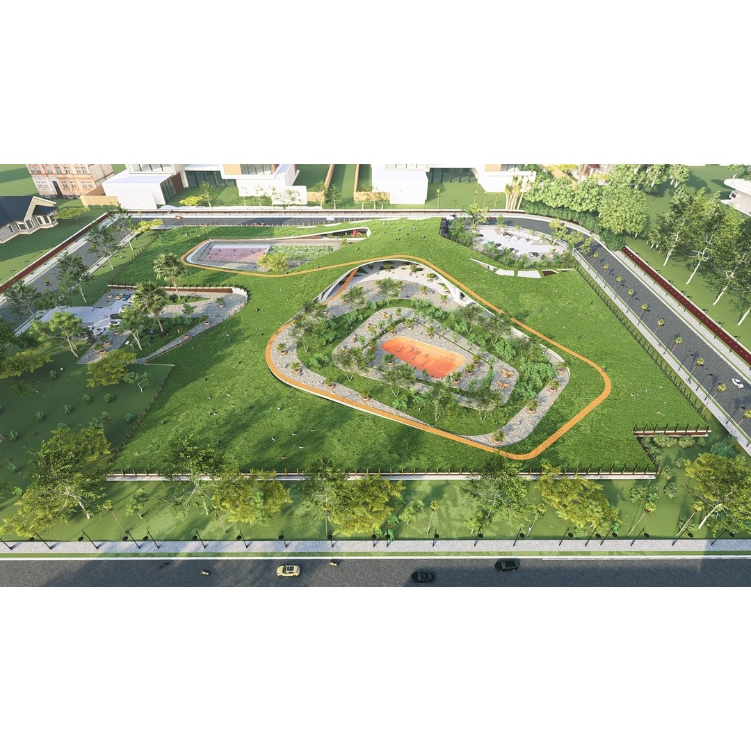 Organic Architecture Park 3D Model – Contemporary Landscape Design, FBX - View 22