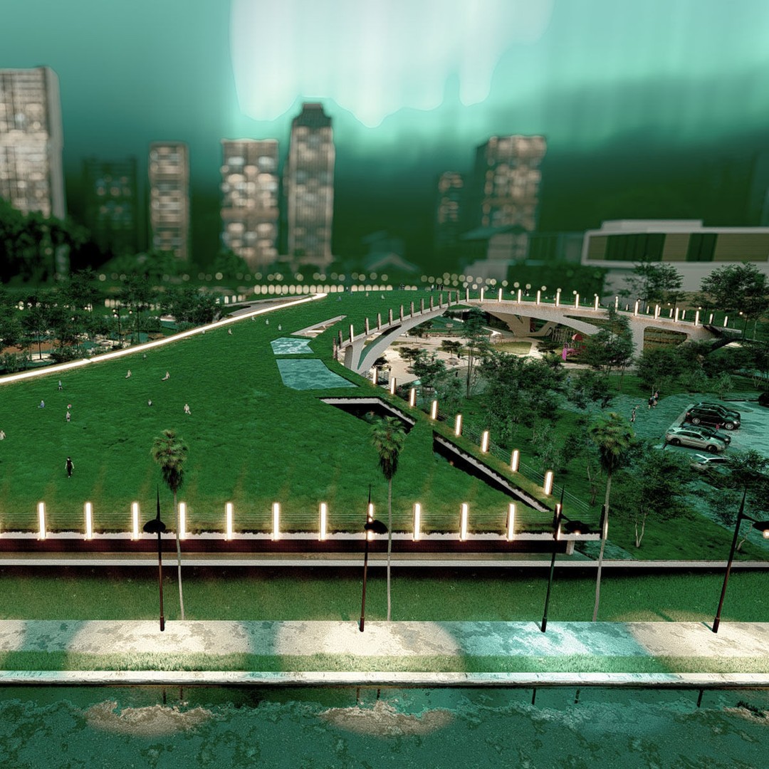 Organic Architecture Park 3D Model – Contemporary Landscape Design, FBX - View 4
