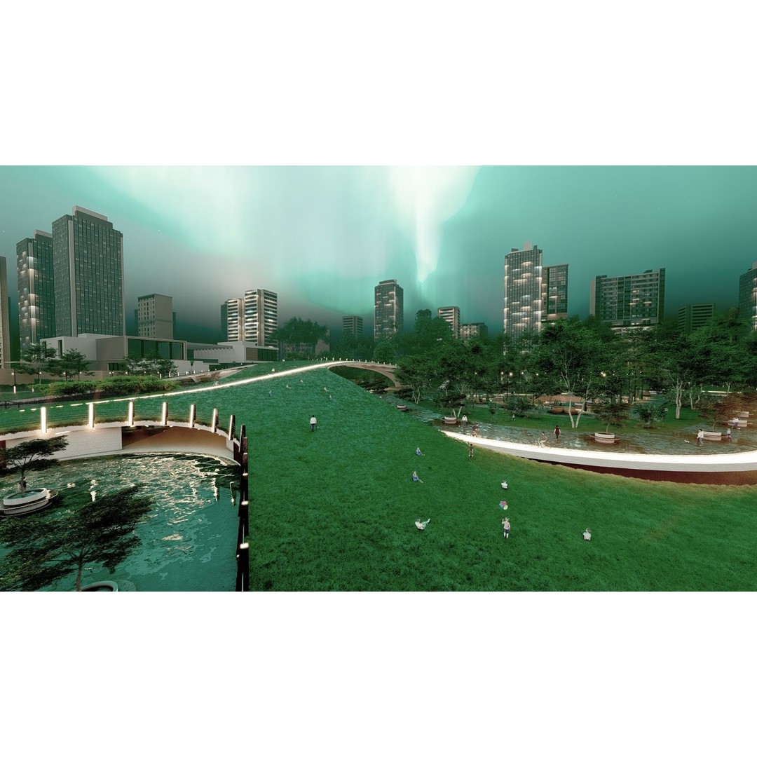 Organic Architecture Park 3D Model – Contemporary Landscape Design, FBX - View 5