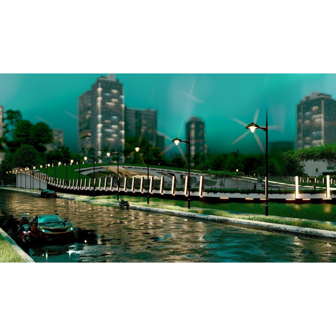 Organic Architecture Park 3D Model – Contemporary Landscape Design, FBX - View 7