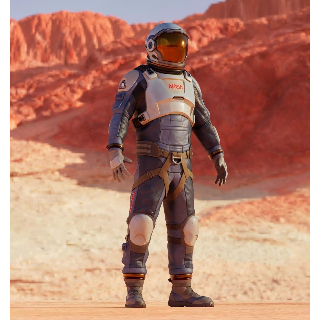 NASA Blue Spacesuit Concept 3D Model – Realistic Game Ready Asset, FBX, OBJ - View 2