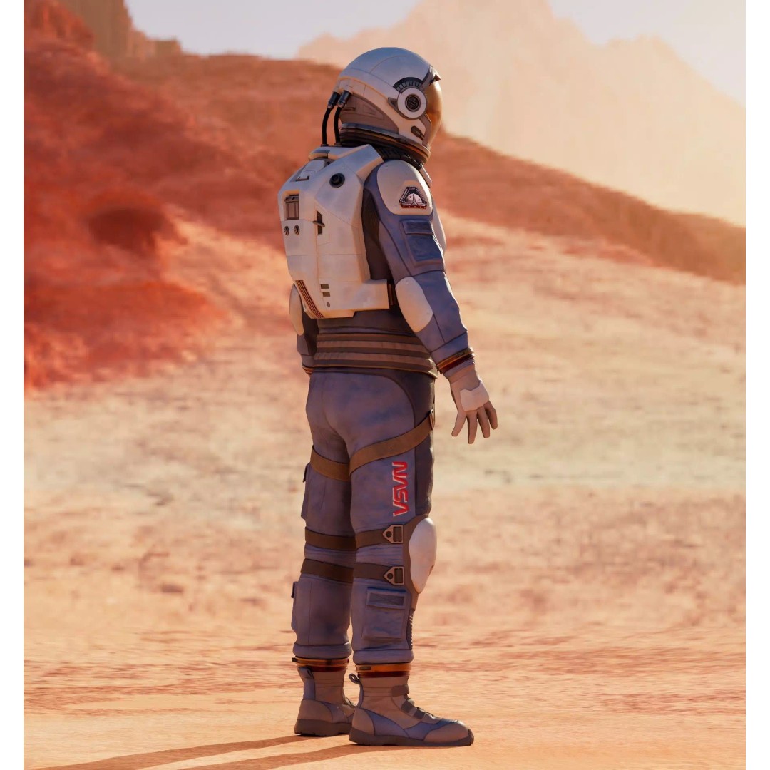NASA Blue Spacesuit Concept 3D Model – Realistic Game Ready Asset, FBX, OBJ - View 3