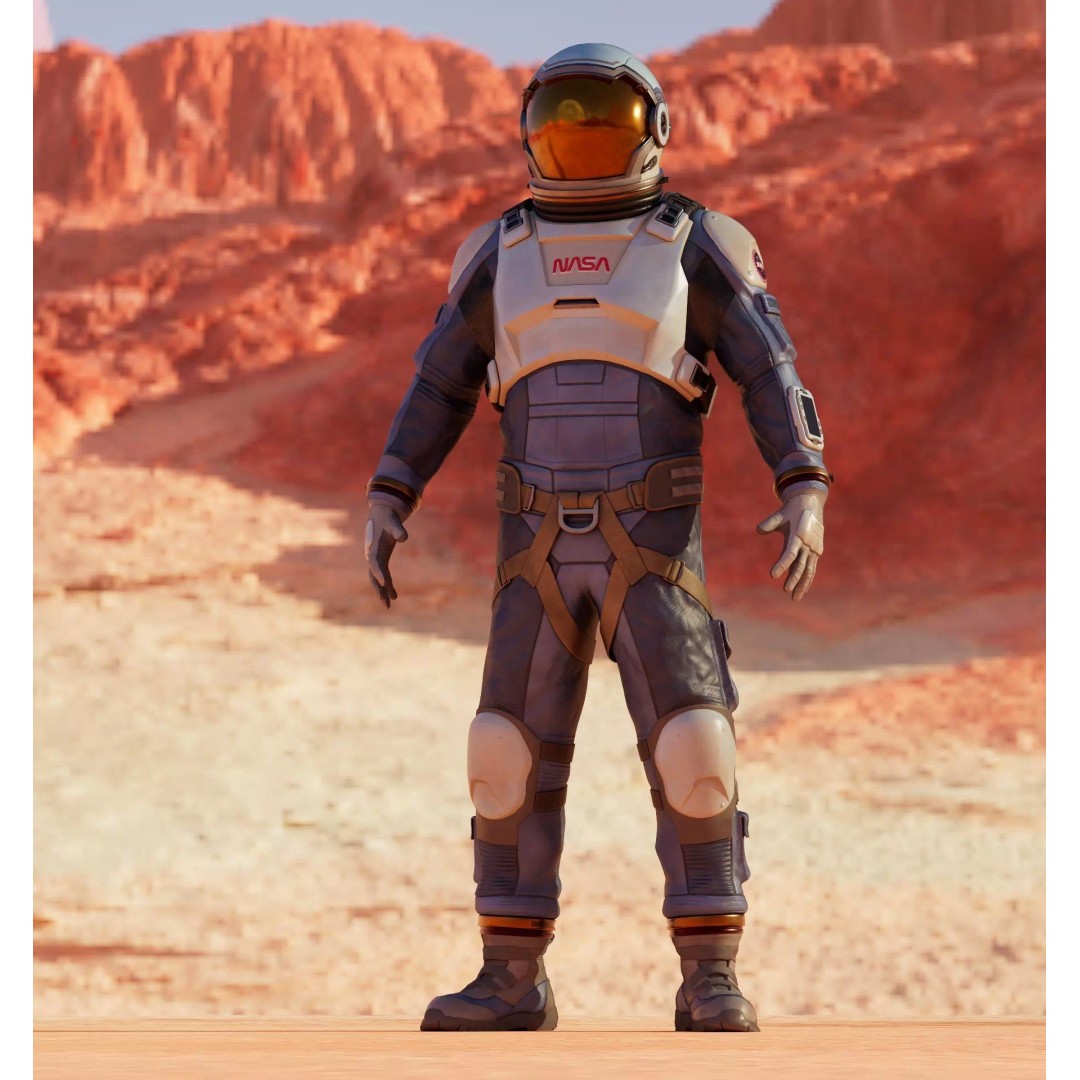 NASA Blue Spacesuit Concept 3D Model – Realistic Game Ready Asset, FBX, OBJ - View 4