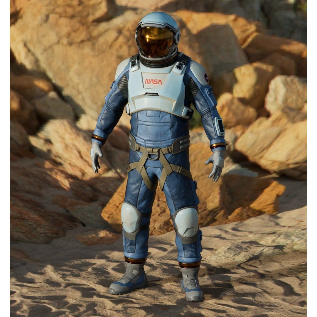 NASA Blue Spacesuit Concept 3D Model – Realistic Game Ready Asset, FBX, OBJ - View 8
