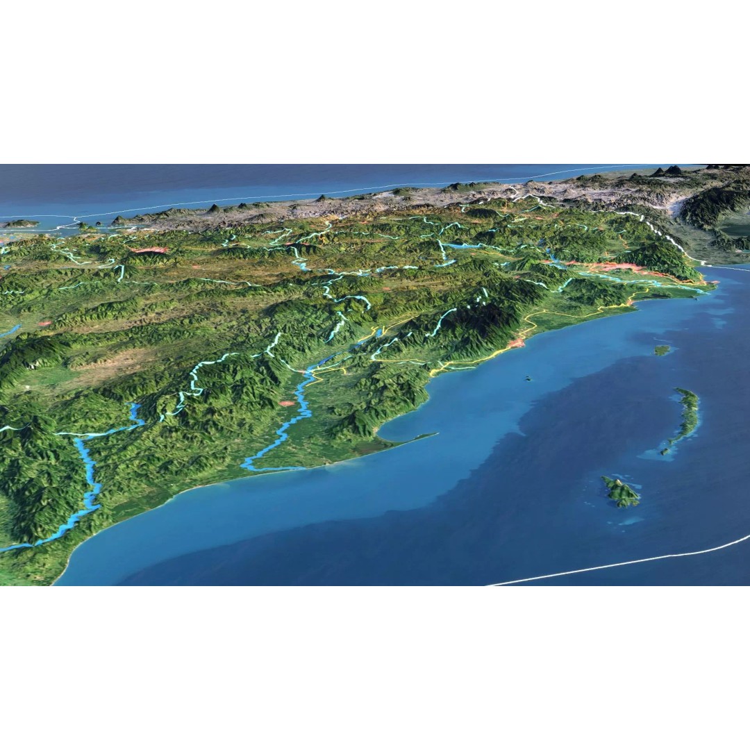 Honduras Map 3D Model – Realistic Satellite Terrain, 16K Textures - View 10