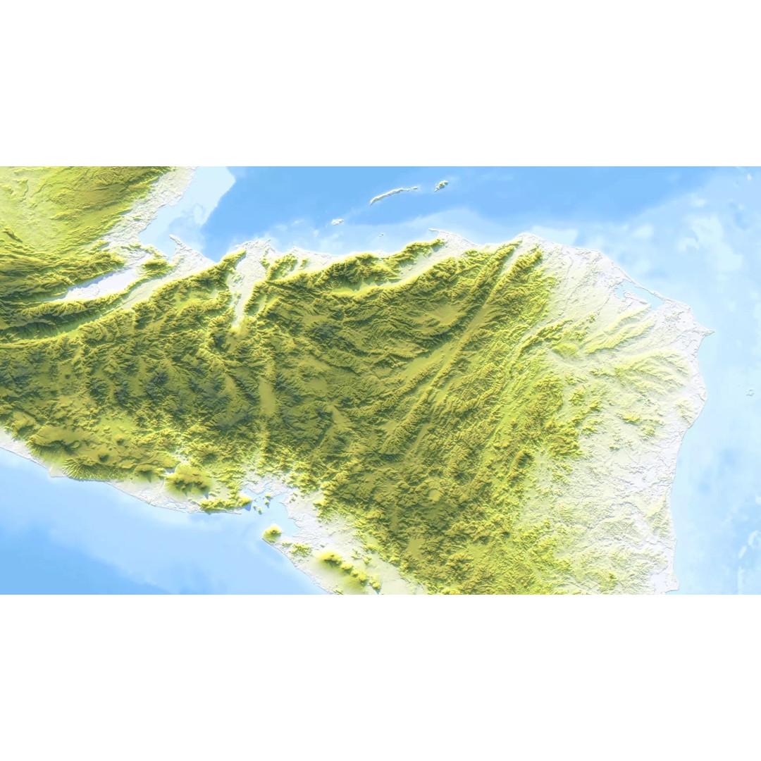 Honduras Map 3D Model – Realistic Satellite Terrain, 16K Textures - View 11