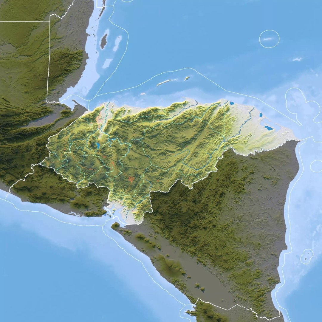 Honduras Map 3D Model – Realistic Satellite Terrain, 16K Textures - View 12