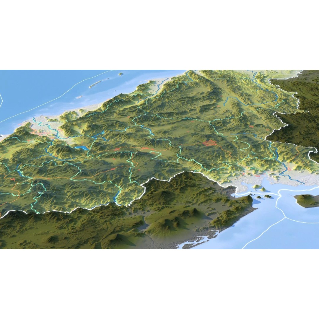 Honduras Map 3D Model – Realistic Satellite Terrain, 16K Textures - View 14