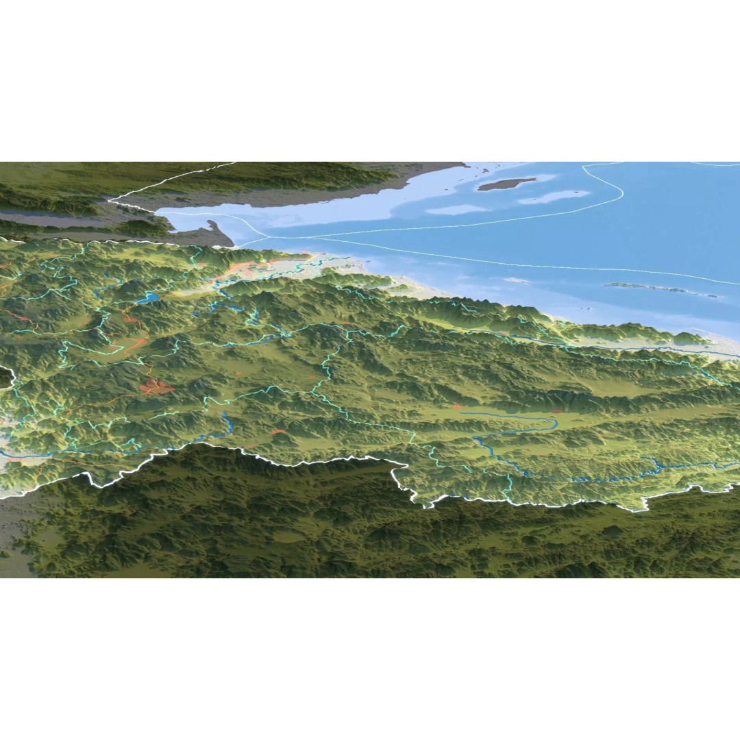 Honduras Map 3D Model – Realistic Satellite Terrain, 16K Textures - View 15