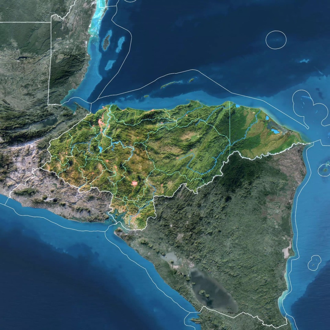Honduras Map 3D Model – Realistic Satellite Terrain, 16K Textures - View 3
