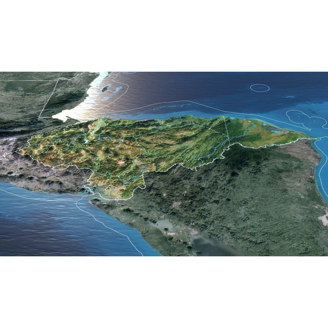 Honduras Map 3D Model – Realistic Satellite Terrain, 16K Textures - View 4
