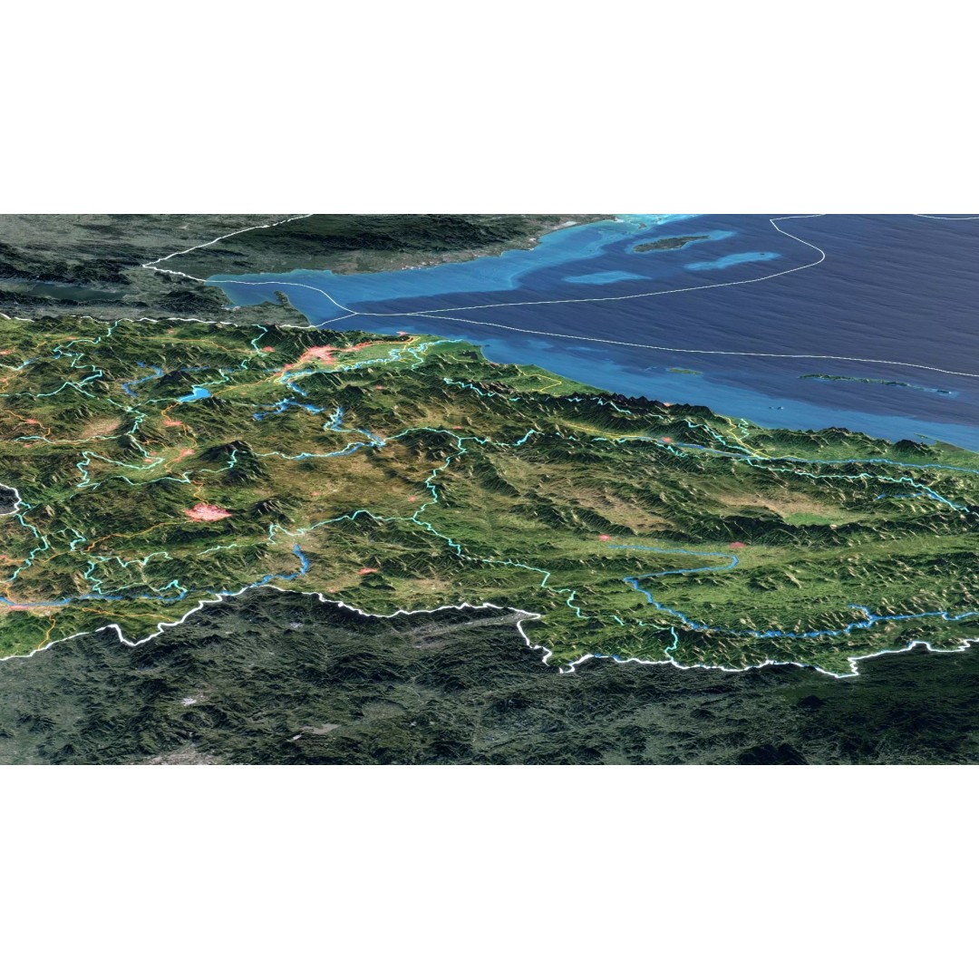 Honduras Map 3D Model – Realistic Satellite Terrain, 16K Textures - View 6