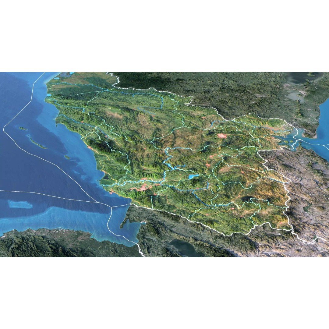 Honduras Map 3D Model – Realistic Satellite Terrain, 16K Textures - View 7