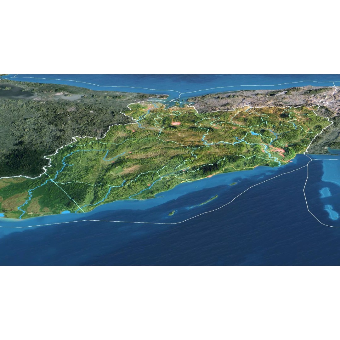 Honduras Map 3D Model – Realistic Satellite Terrain, 16K Textures - View 8