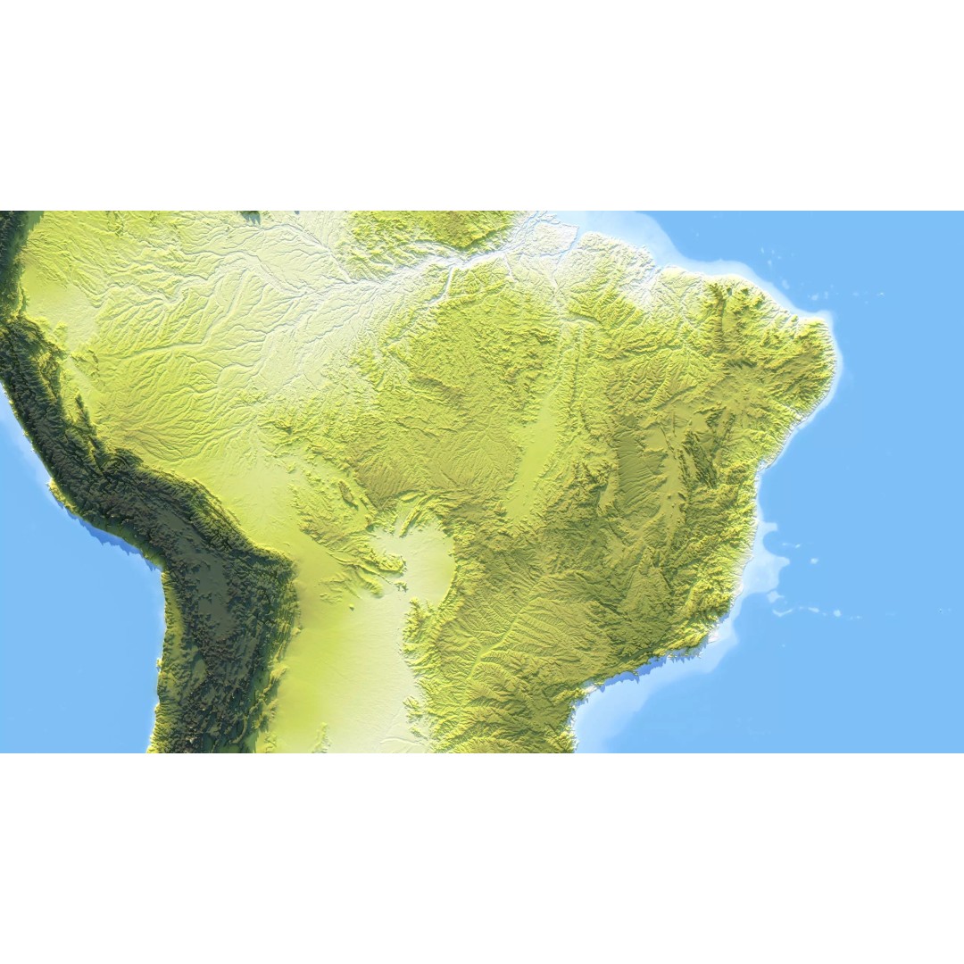Brazil Map 3D Model – Realistic Satellite Terrain, 40K Textures, FBX/OBJ - View 11