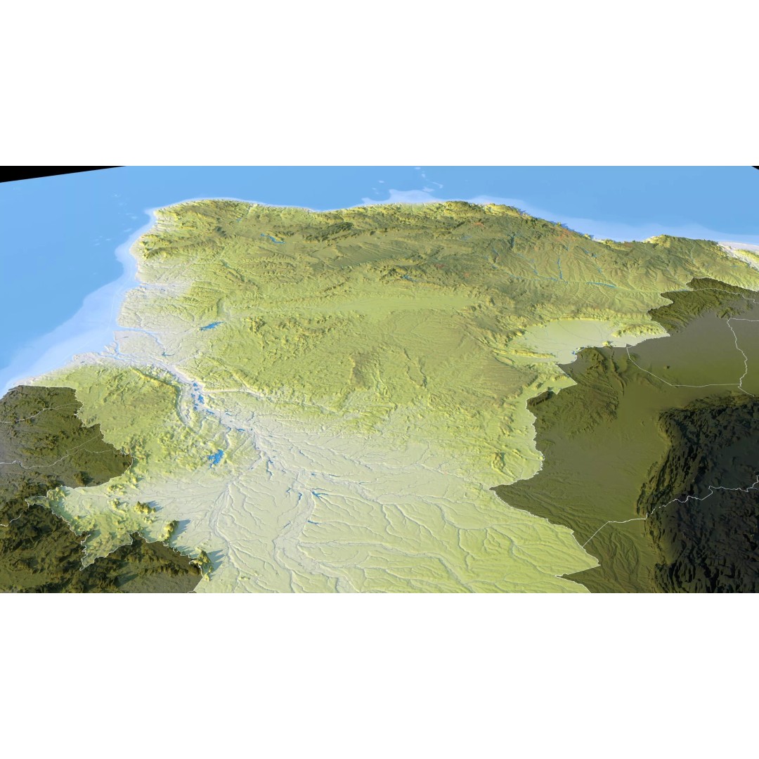 Brazil Map 3D Model – Realistic Satellite Terrain, 40K Textures, FBX/OBJ - View 16
