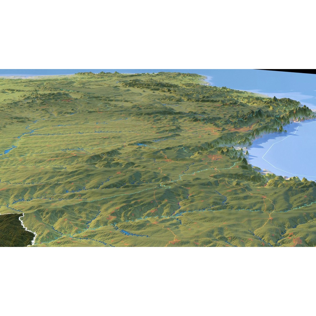 Brazil Map 3D Model – Realistic Satellite Terrain, 40K Textures, FBX/OBJ - View 18