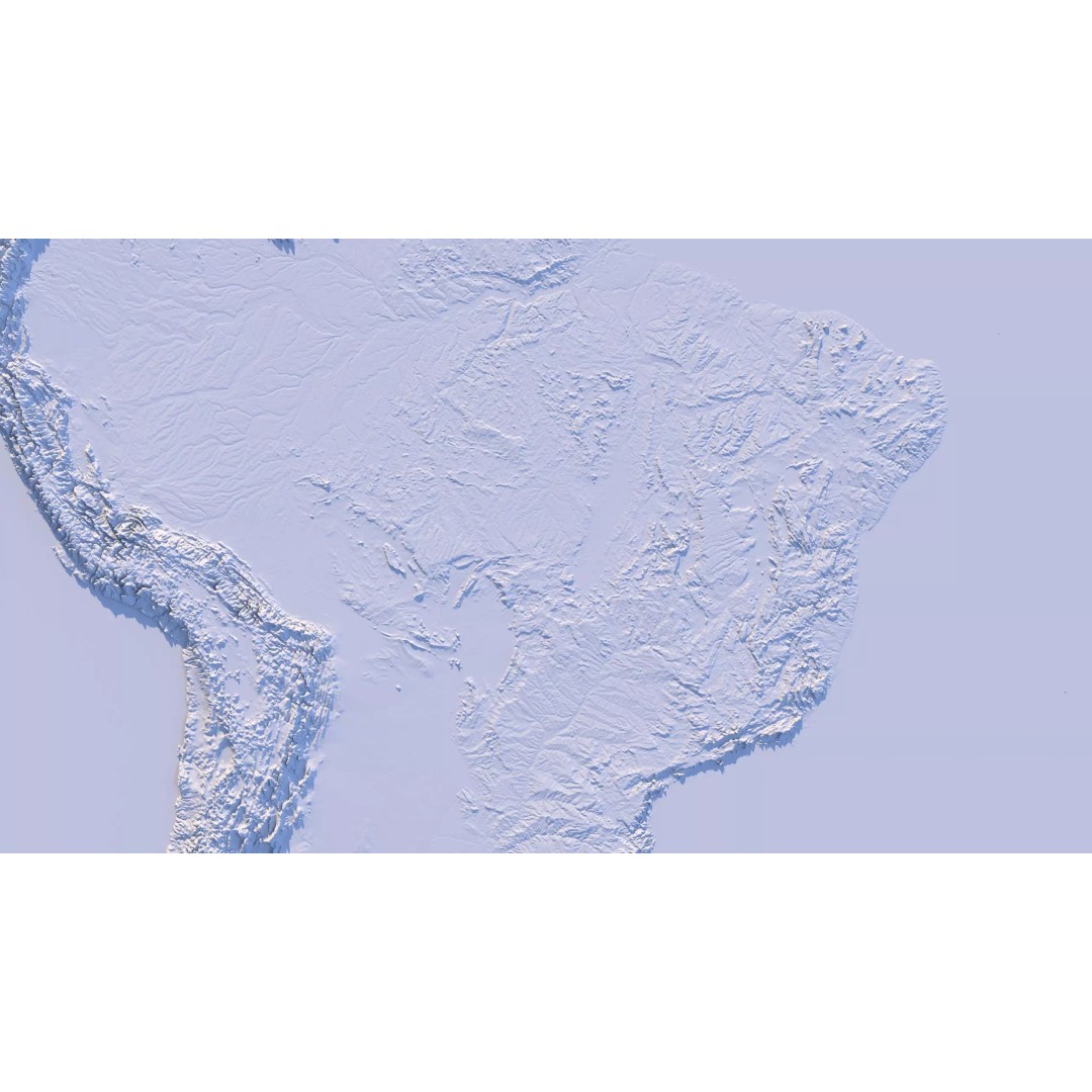 Brazil Map 3D Model – Realistic Satellite Terrain, 40K Textures, FBX/OBJ - View 21