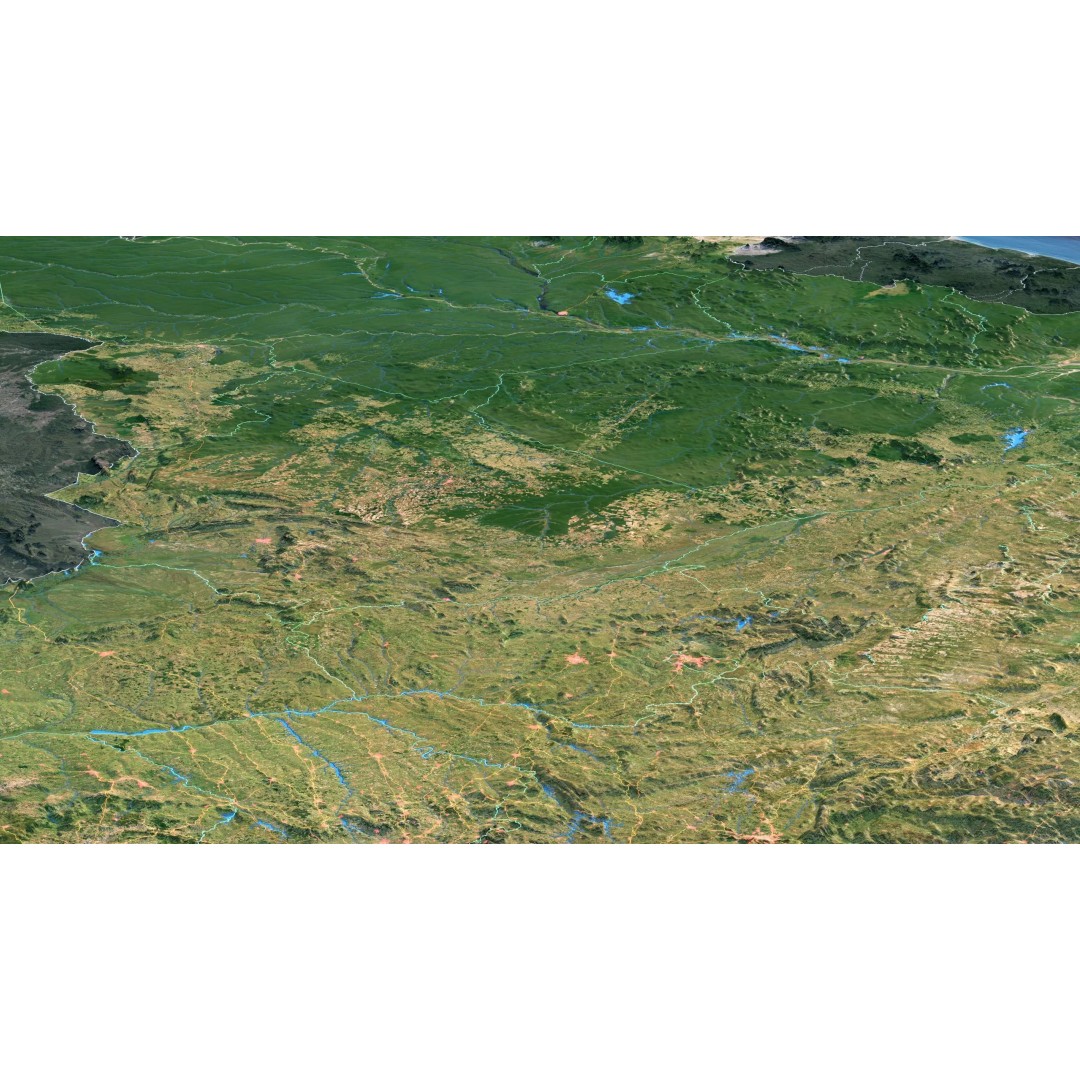 Brazil Map 3D Model – Realistic Satellite Terrain, 40K Textures, FBX/OBJ - View 6