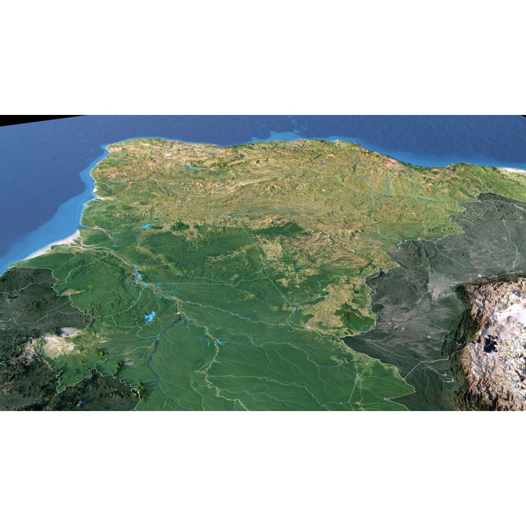 Brazil Map 3D Model – Realistic Satellite Terrain, 40K Textures, FBX/OBJ - View 7