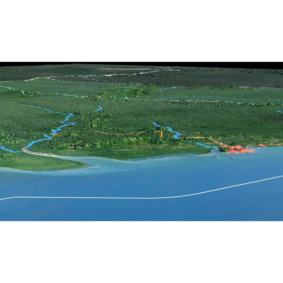 French Guiana Map 3D Model – Realistic Satellite Terrain, FBX, OBJ - View 10